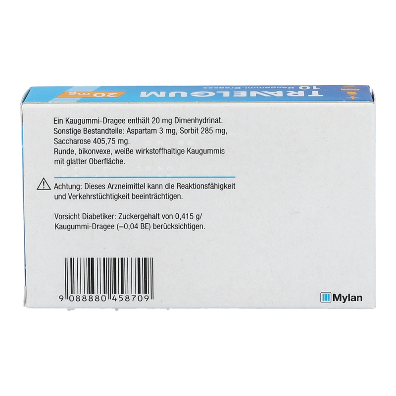 Travelgum 20 mg – Kaugummi-Dragees