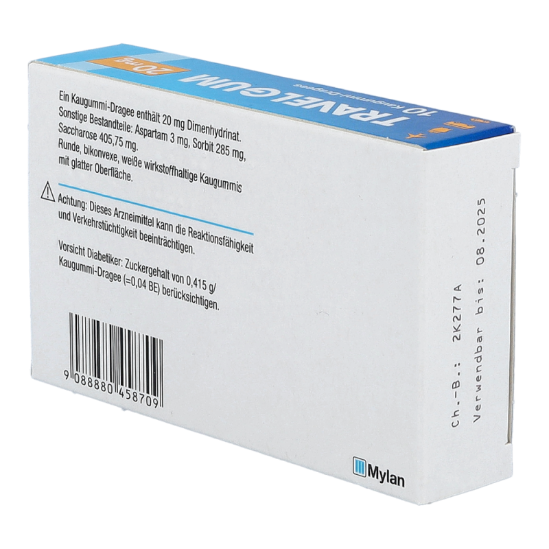 Travelgum 20 mg – Kaugummi-Dragees