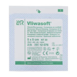 Vliwasoft Vliesstoffkompresse 4-fach steril 2 Stk. 5 x 5 cm