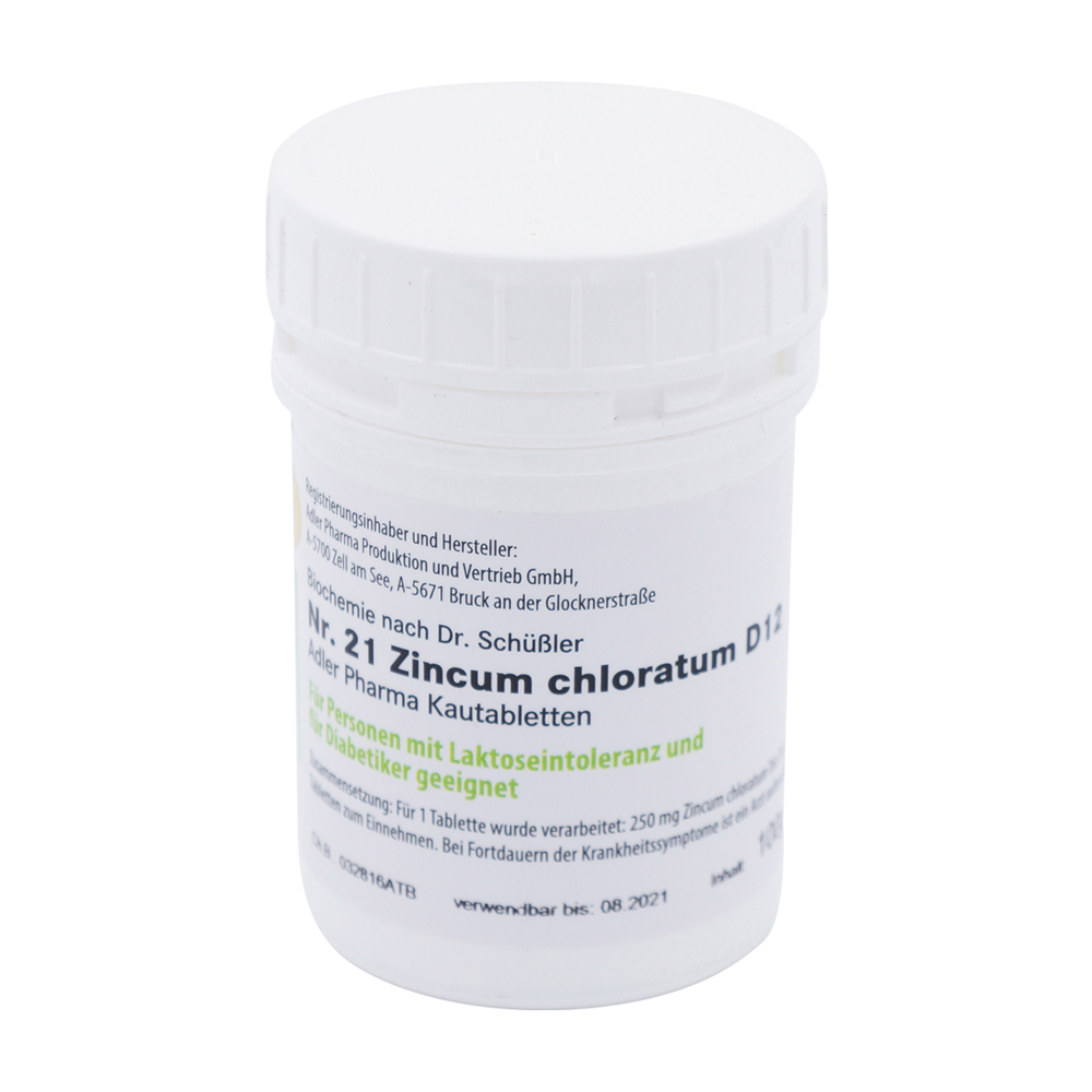Schüßler Nr. 21 Zincum chloratum D12 Kautabletten 100 g