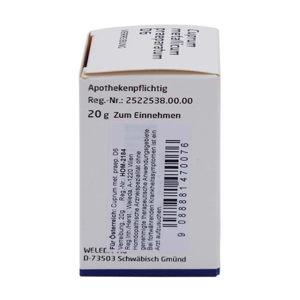 Weleda Cuprum Metallicum PR 20 g D 6 Trituration