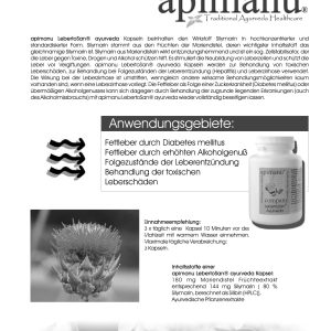 Apimanu Ayurveda Kapseln Lebertosan 120 Stk.