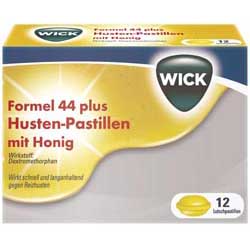 WICK Formel 44 Husten-Pastillen mit Honig – 12 Stück