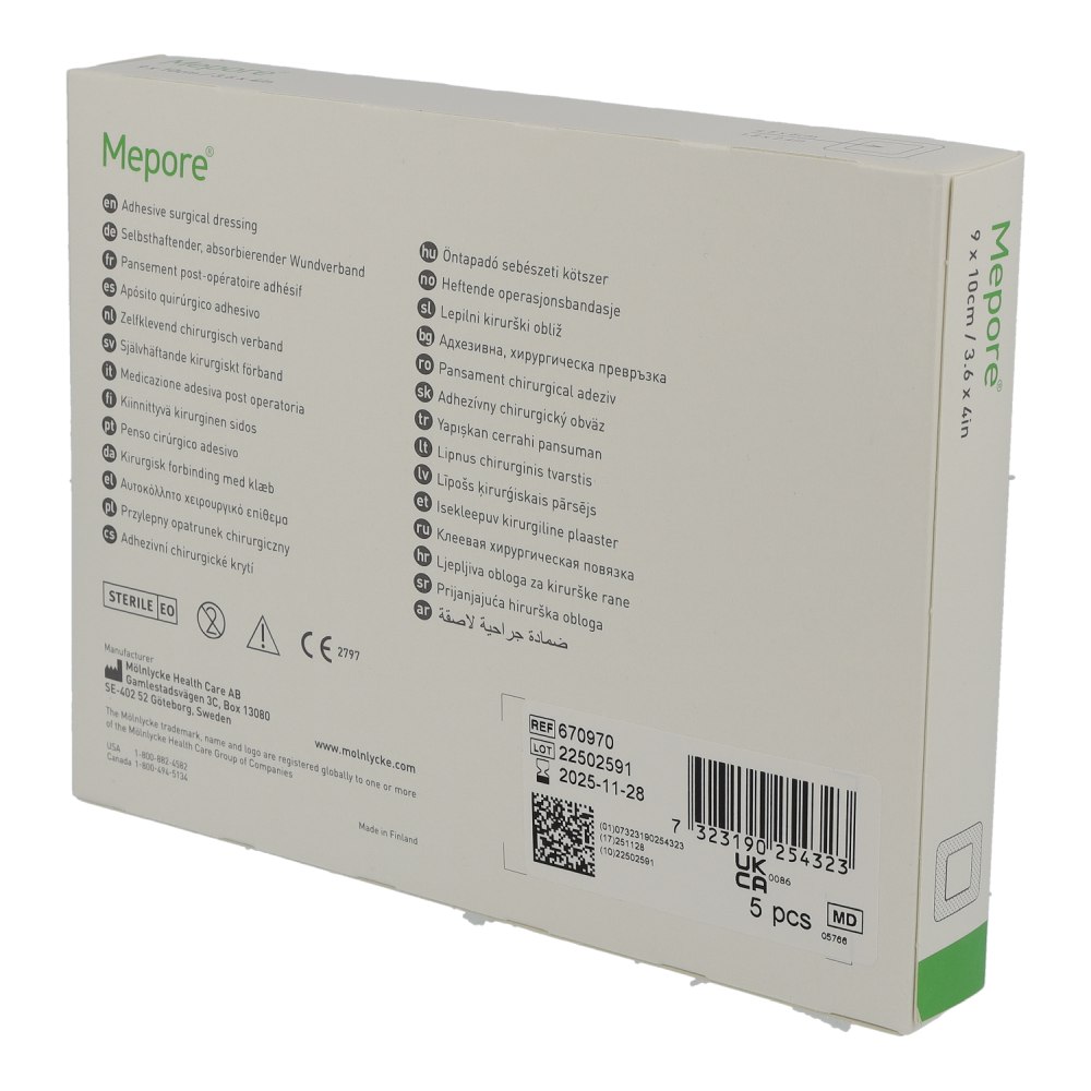 Mölnlycke Mepore Verband Steril pharm 5 Stk. 9 x 10 cm