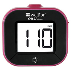 Wellion CALLA Classic Blutzuckermessgerät Set brombeerfarben