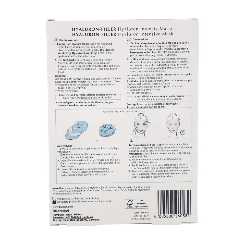 Eucerin Hyaluron-Filler Intensiv-Maske 4 Stk.