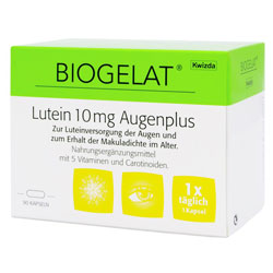Biogelat Lutein 10mg Augenplus Kapseln