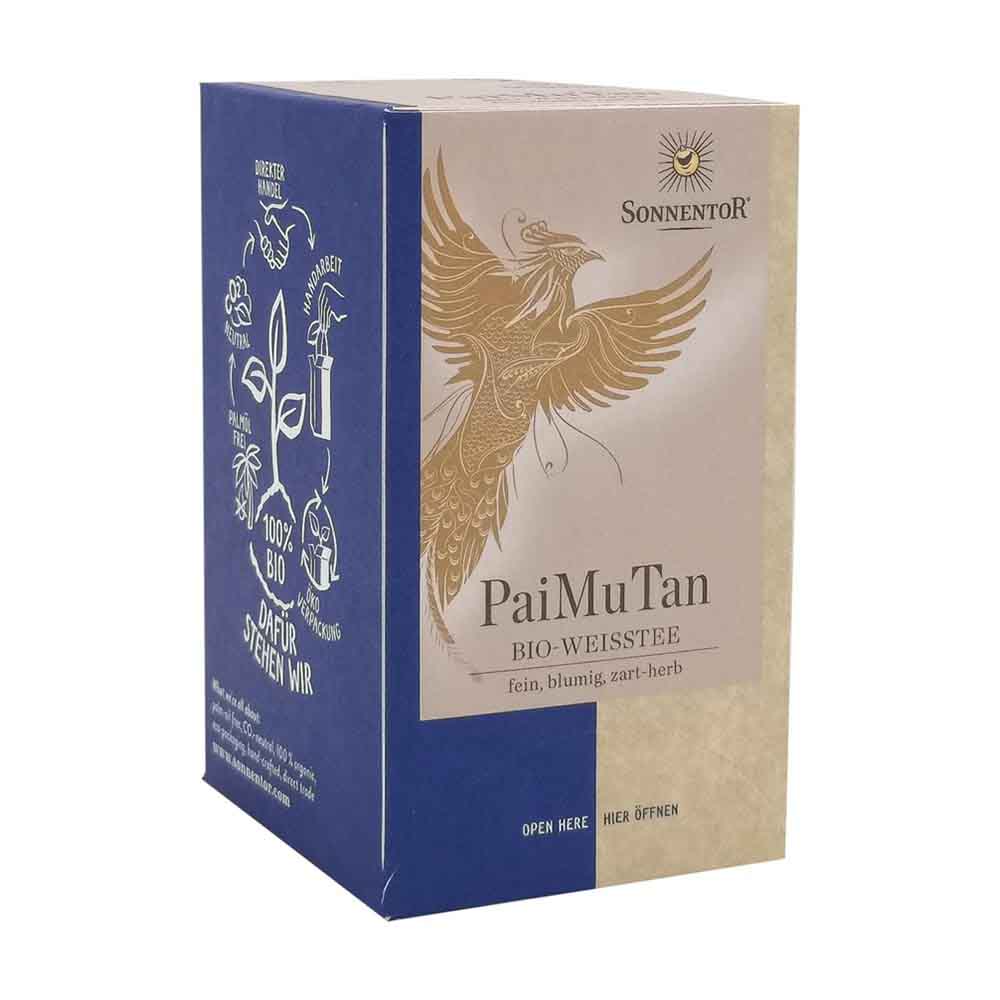 Sonnentor Weißer Tee Pai Mu Tan bio, Doppelkammerbeutel