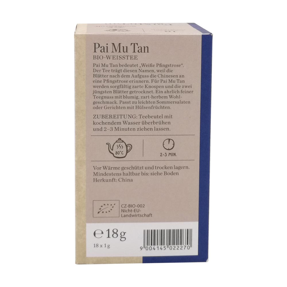 Sonnentor Weißer Tee Pai Mu Tan bio, Doppelkammerbeutel
