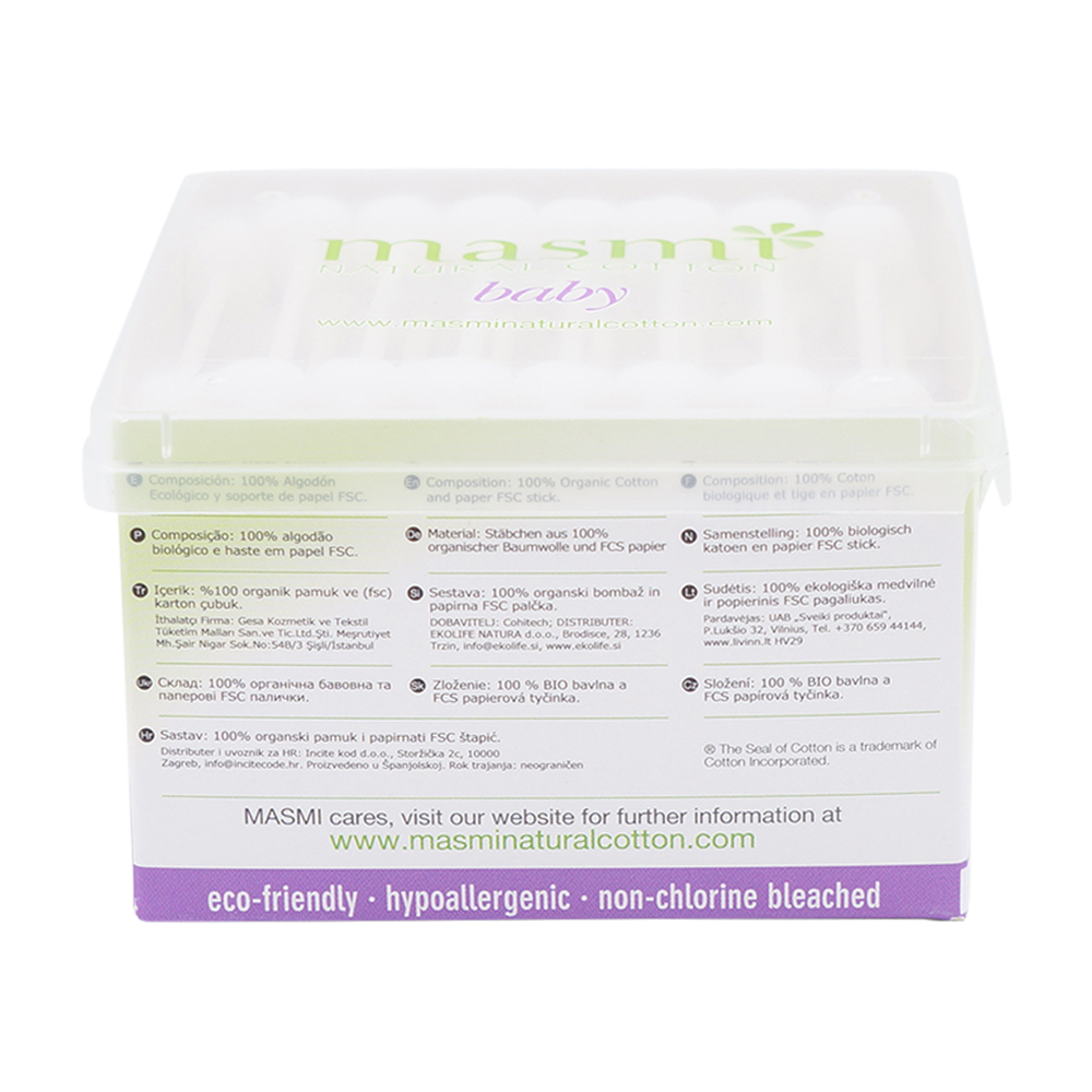 Masmi BIO Ohrenstäbchen Baby 56 Stk.