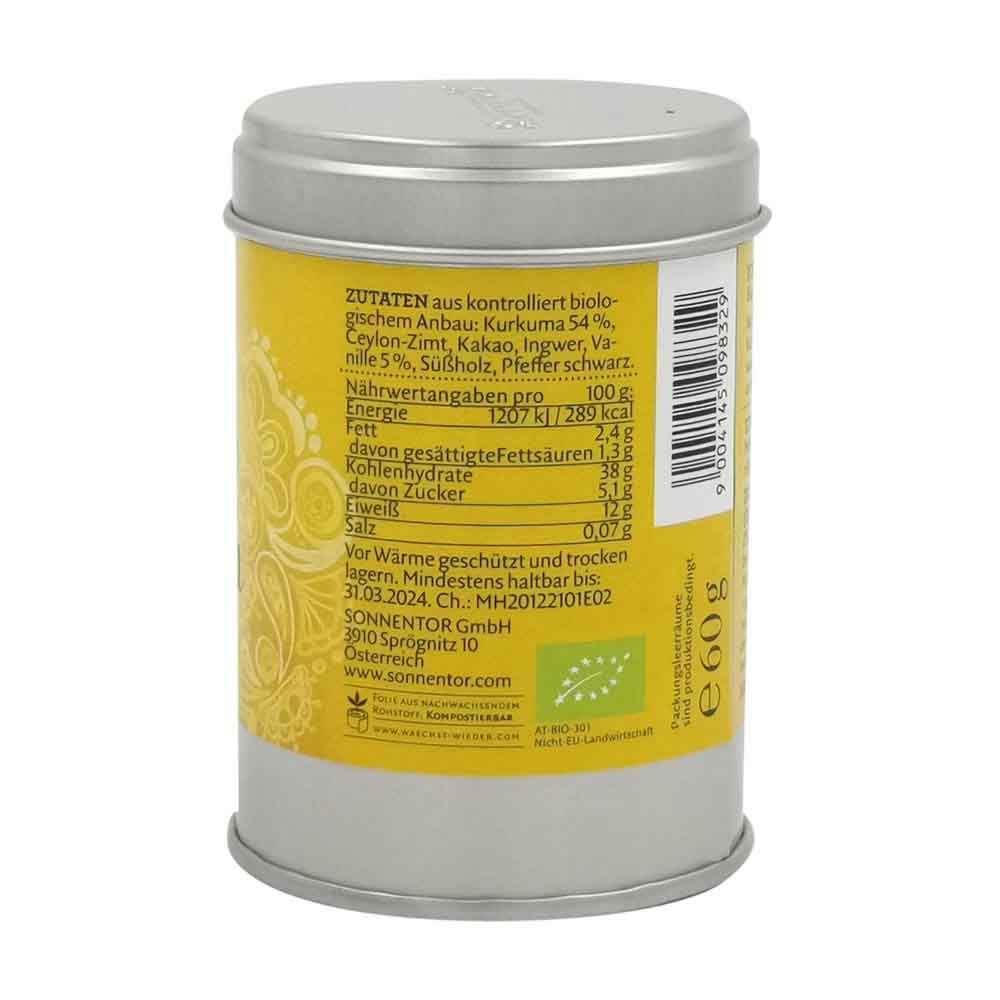 Sonnentor Kurkuma-Latte Vanille bio, Dose 60g