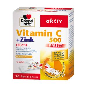 Doppelherz Vitamin C 500 + Zink Direct Depot Pulver 30 Stk.