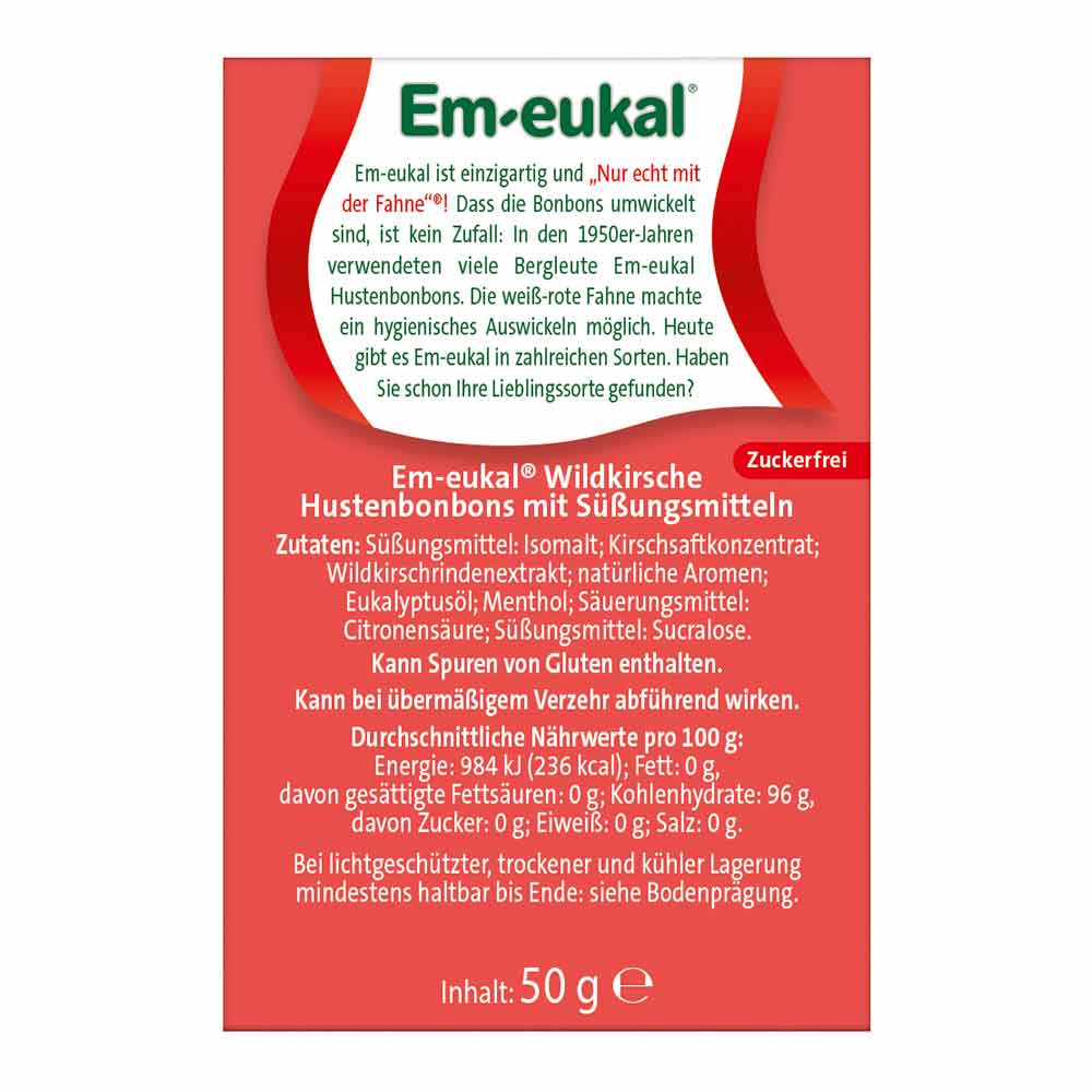 Em-Eukal Bonbons Wildkirsche zuckerfrei Box 50 g