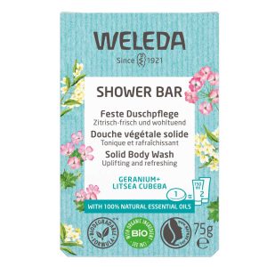 Weleda Feste Duschpflege Geranium + Litsea Cubeba 75 g