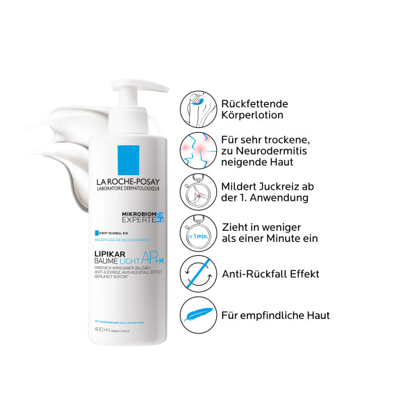 La Roche-Posay Lipikar Baume Light AP+M rückfettende Neurodermitis-Lotion 400 ml