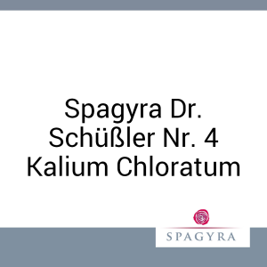 Spagyra Dr. Schüßler Nr. 4 Kalium Chloratum Spagyra 20 ml D 6 Globuli