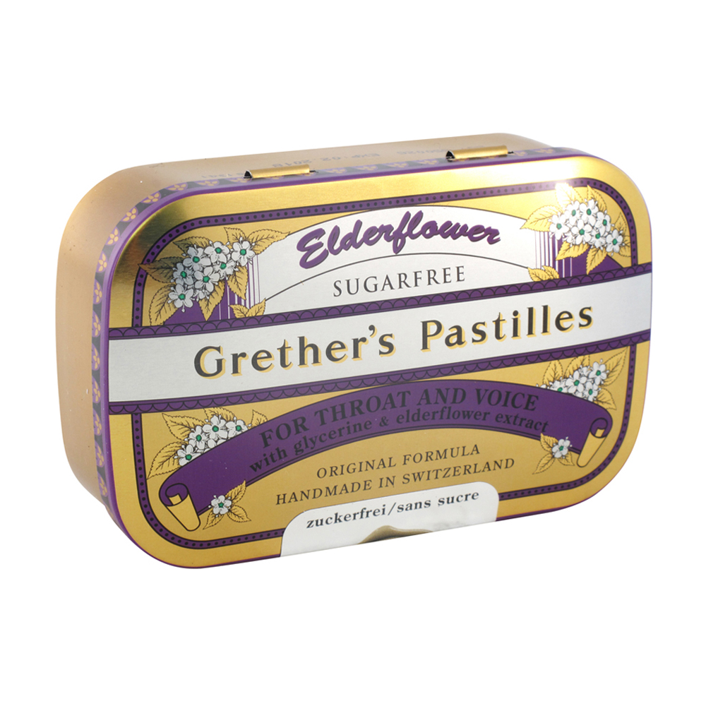 Grethers Pastillen Elderflower zuckerfrei 110 g