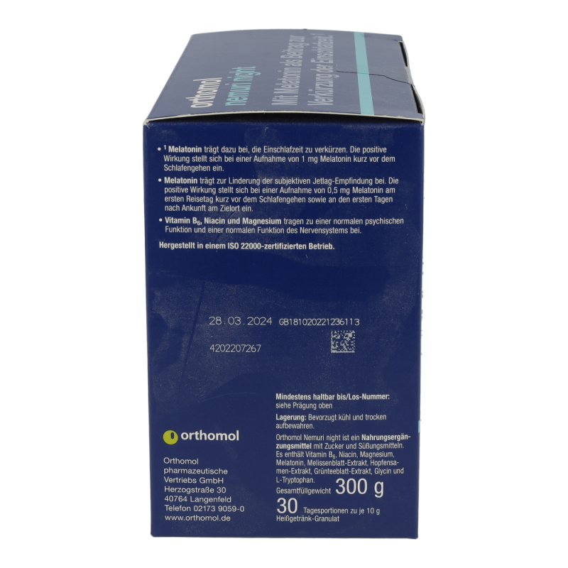 Orthomol NEMURI Granulat mit Melatonin verkürzt die Einschlafzeit