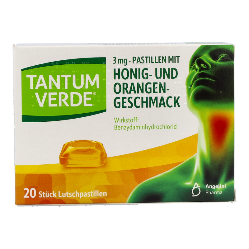 Tantum Verde 3 mg – Pastillen mit Honig- und Orangengeschmack