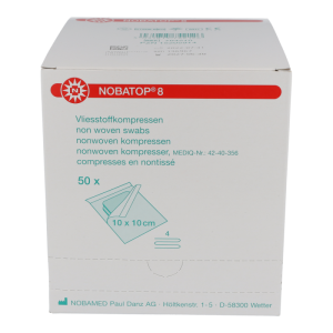 Nobatop Vlieskompresse 4-fach 120 Stk. steril 10 x 10 cm