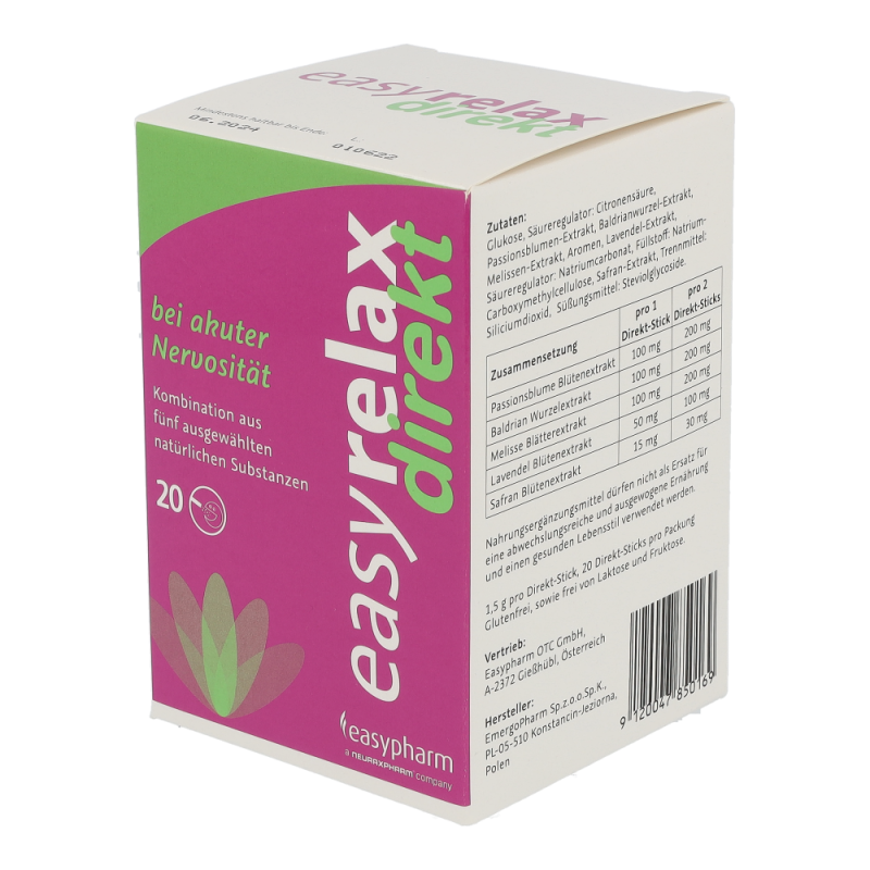 Easypharm EASYRELAX DIREKT Sticks bei akuter Nervosität - 20 Stk - 20 Stück