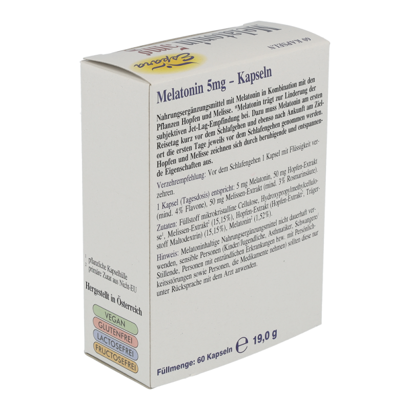 MELATONIN 5mg Kapseln Espara – bei Jet – Lag Symptomen