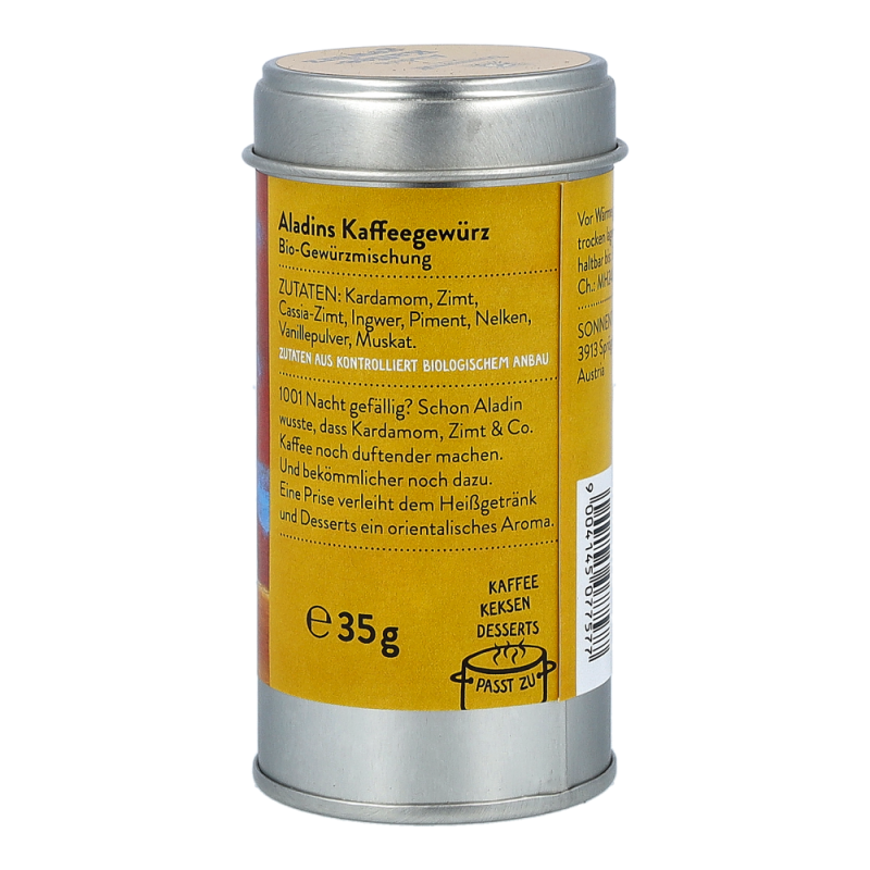 Sonnentor Aladins Kaffeegewürz Streudose 35 g BIO