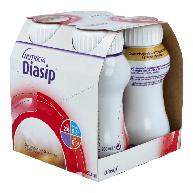 Nutricia Diasip 200 ml Vitalflasche 4 Stk. Cappucchino