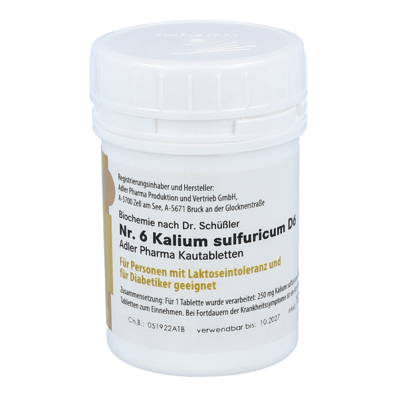 Schüßler Nr. 6 Kalium sulfuricum D6 Kautabletten 100 g