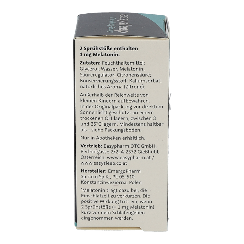 Easysleep EINSCHLAF SPRAY verkürzt durch Melatonin die Einschlafzeit – 12ml