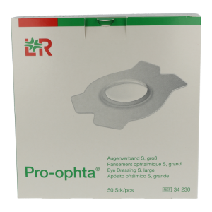 Pro Ophta Augenverband 50 Stk. S groß 78 x 114 mm