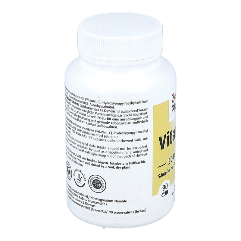 ZeinPharma Gepuffertes Vitamin C 500 mg Kapseln 90 Stk.