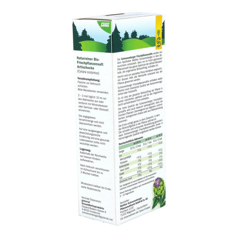 Schoenenberger Saft Artischocken 200 ml BIO