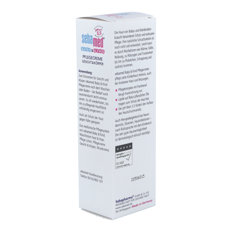 Sebamed Baby & Kind Pflegecreme Gesicht & Körper 75 ml