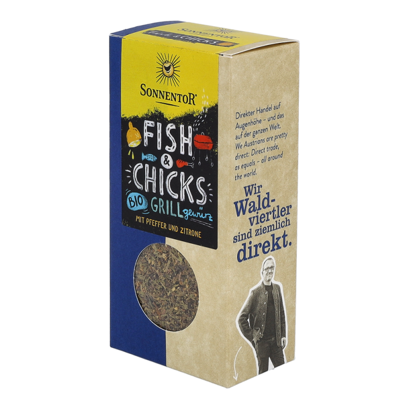 Sonnentor Fish & Chicks Grillgewürz Packung 55 g BIO