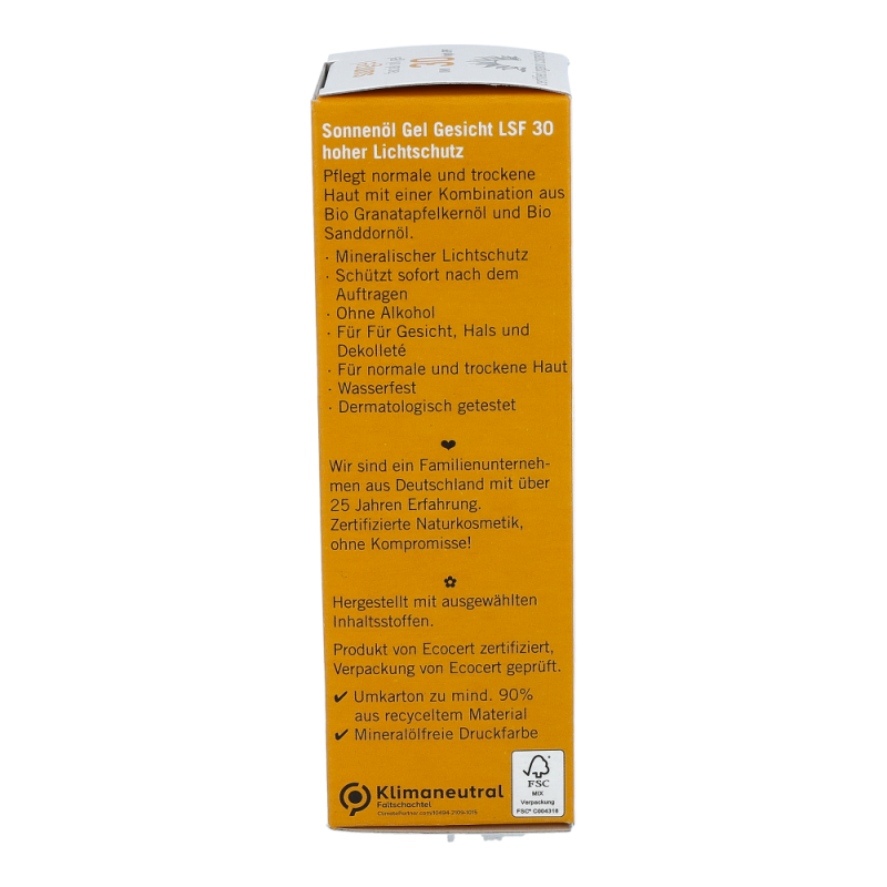 Eco Cosmetics Sonnengel Gesicht LSF 30 30 ml