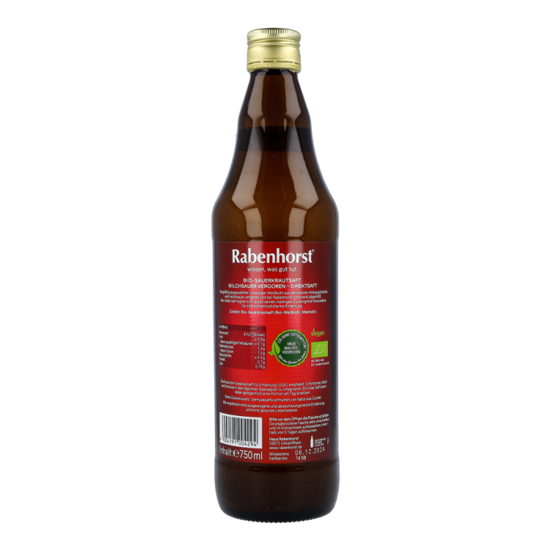 Rabenhorst Saft 750 ml Mildes Sauerkraut BIO