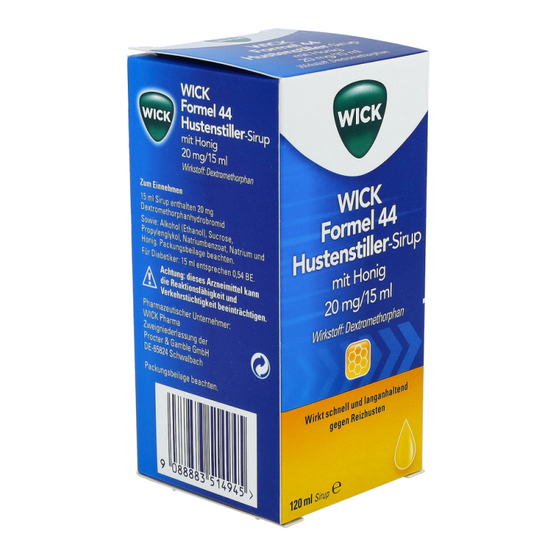 WICK Formel 44 Hustenstiller-Sirup mit Honig 20 mg/15 ml 120 ml