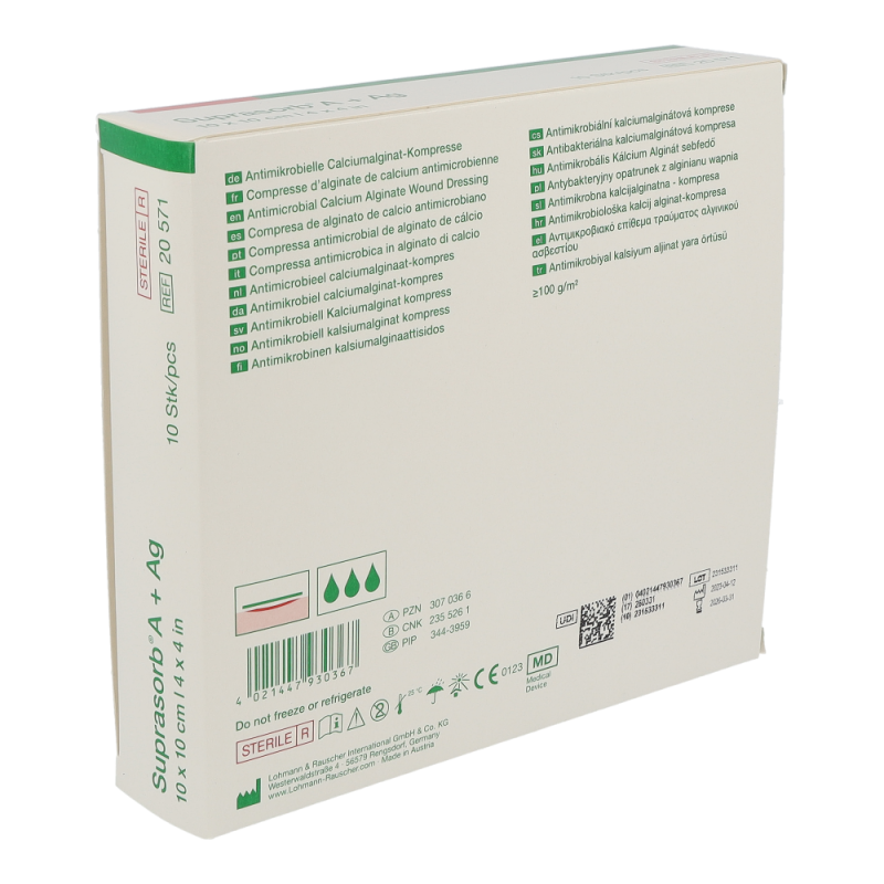 Suprasorb A+AG Alginatverband 10 Stk. 10 x 10 cm