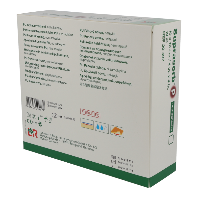 Suprasorb P PU-Schaumverband nicht klebend 10 Stk. 10 x 10 cm