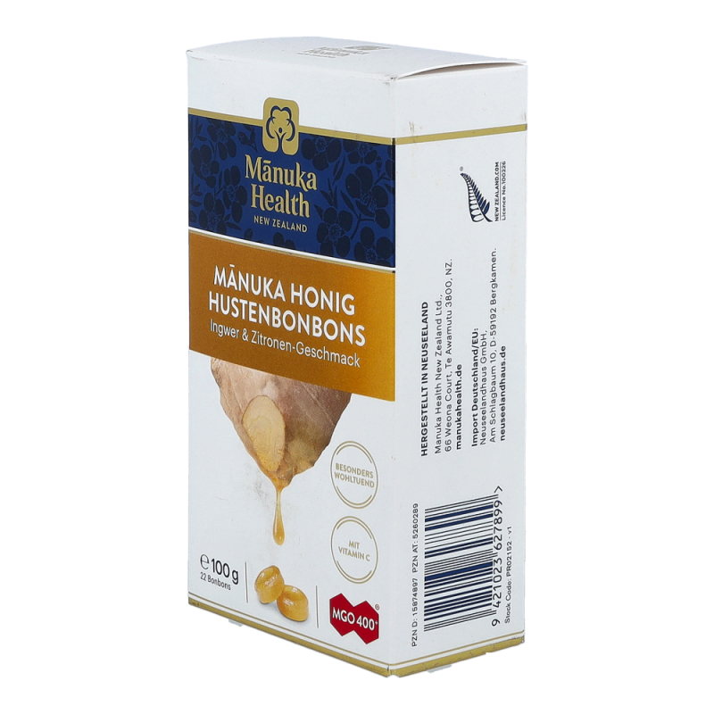 Manuka Honig MGO 400+ Hustenbonbons Ingwer-Zitrone