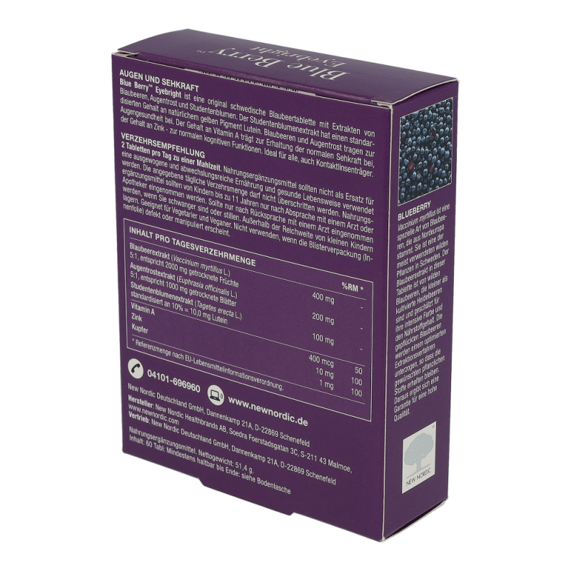 Blue Berry Eyebright Tabletten New Nordic 60 Stk.
