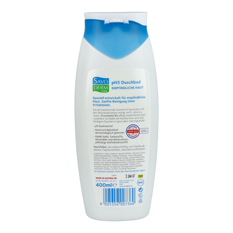 Savoderm Duschbad pH 5 Empfindliche Haut 400 ml