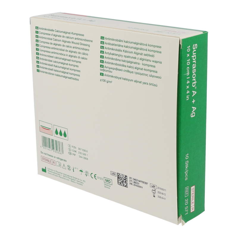 Suprasorb A+AG Alginatverband 10 Stk. 10 x 10 cm