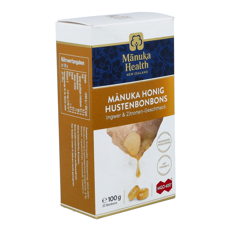 Manuka Honig MGO 400+ Hustenbonbons Ingwer-Zitrone
