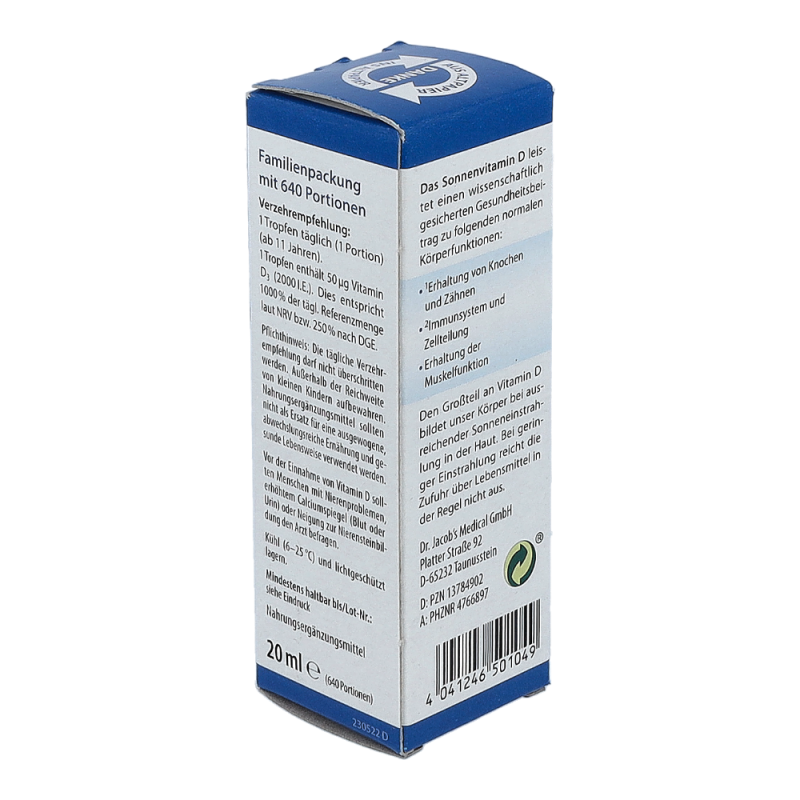 Dr. Jacobs Vitamin D3 Öl forte Tropfen 20 ml