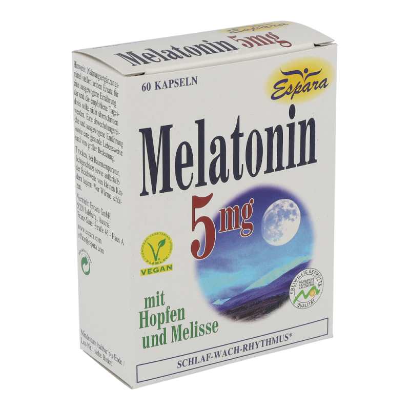 MELATONIN 5mg Kapseln Espara – bei Jet – Lag Symptomen