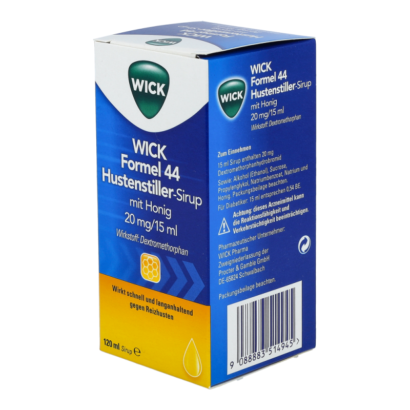 WICK Formel 44 Hustenstiller-Sirup mit Honig 20 mg/15 ml 120 ml