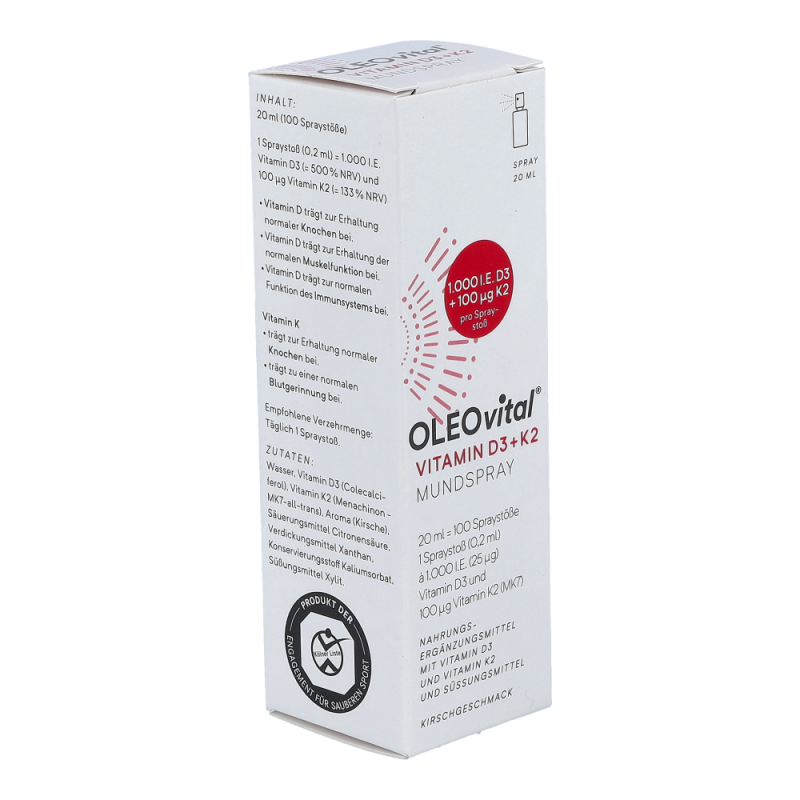 Oleovital Vitamin D3 + K2 Mundspray Kirschgeschmack