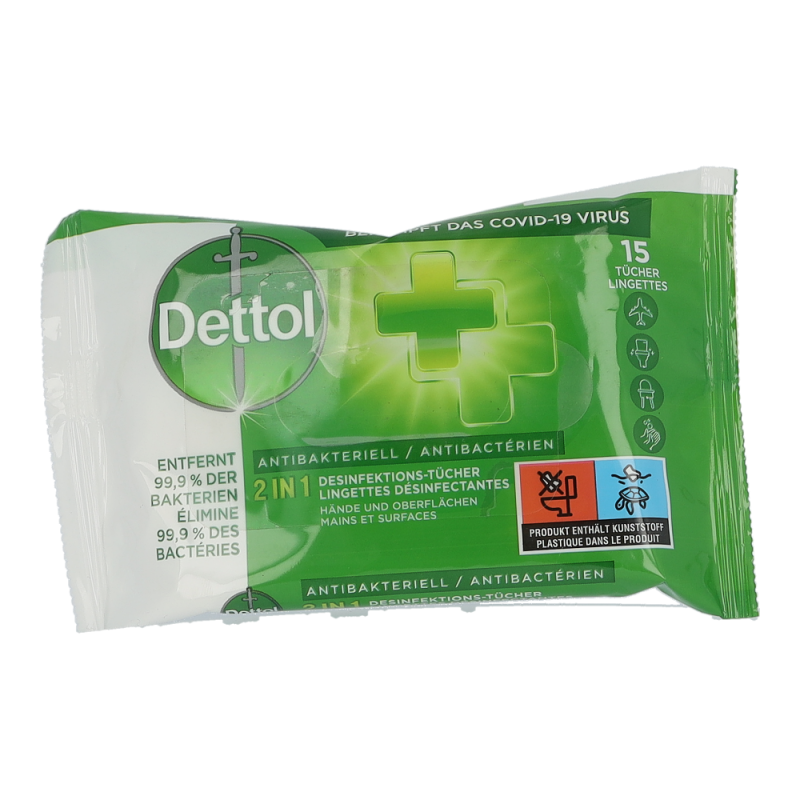 Dettol 2in1 Desinfektionstücher 15 Stk.